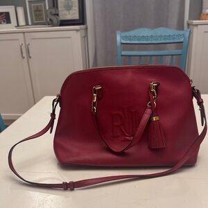 Ralph Lauren Burgundy Leather Satchel